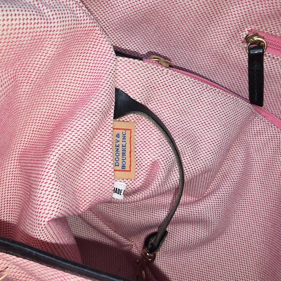 Dooney & Bourke Large Black Signature / Logo Canvas Shoulder Tote Bag - Picture 13 of 15